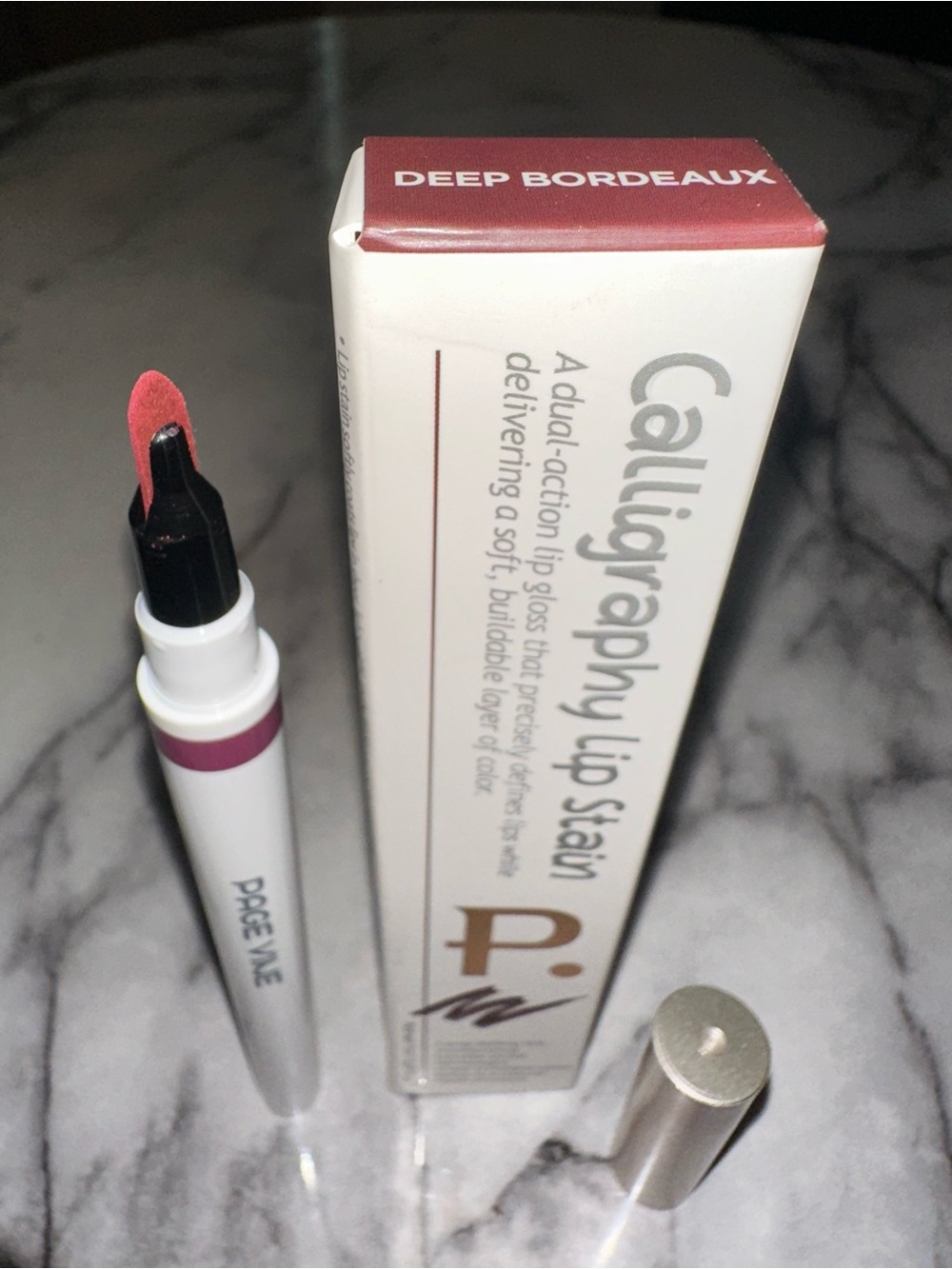 Calligraphy Lip Stain Pen — Deep Bordeaux